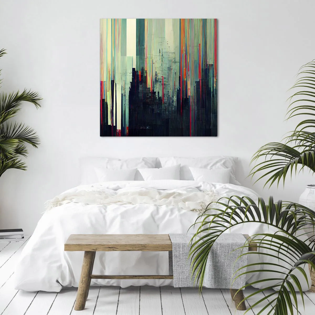 Schilderen op canvas - Futuristische stad - 30x30 cm