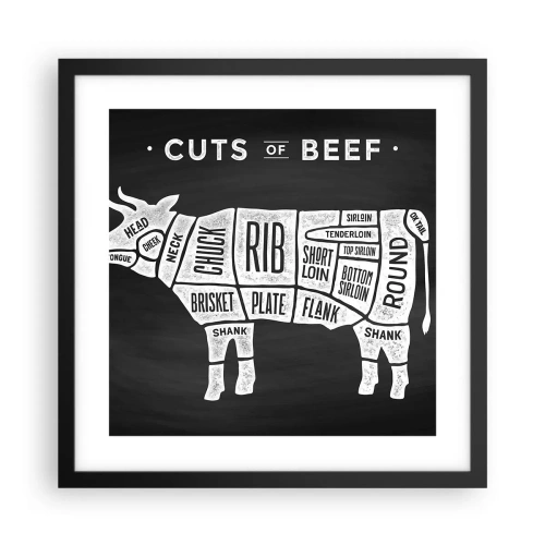 Poster in een zwarte lijst - Slagers ABC - 40x40 cm