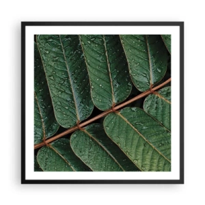 Poster in een zwarte lijst - In een groen ritme - 60x60 cm