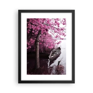 Poster in een zwarte lijst - In roze stilte - 30x40 cm