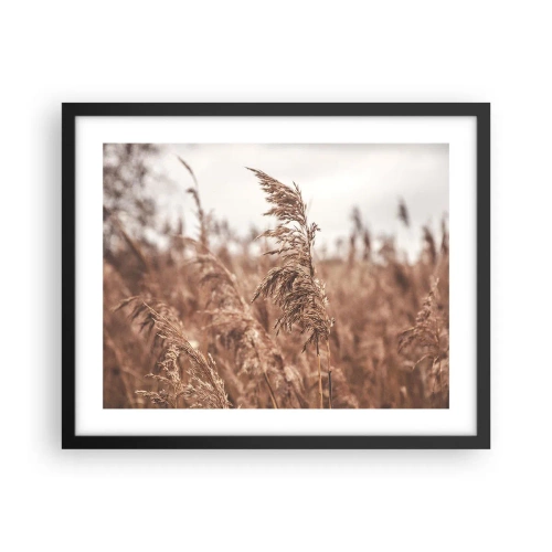 Poster in een zwarte lijst - Het is al herfst in de velden - 50x40 cm