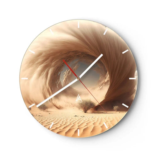Wandklok - Klok - Een woestijnlandschap met een wervelende, portaalachtige structuur - 30x30cm - Open portaal - Moderne wanddecoratie voor woonkamer, keuken en slaapkamer ARTTOR