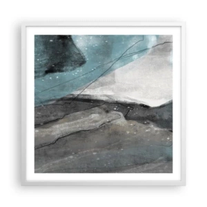 Poster in een witte lijst - Abstractie: rotsen en ijs - 60x60 cm