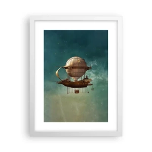 Poster in een witte lijst - Jules Verne groet - 30x40 cm