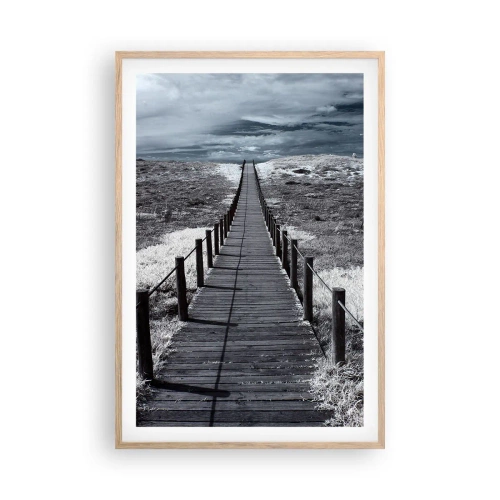 Een poster in een licht eiken lijst - Recht naar de oever - 61x91 cm