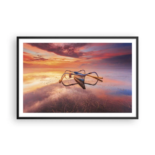 Poster in een zwarte lijst - De rust van een tropische avond - 91x61 cm
