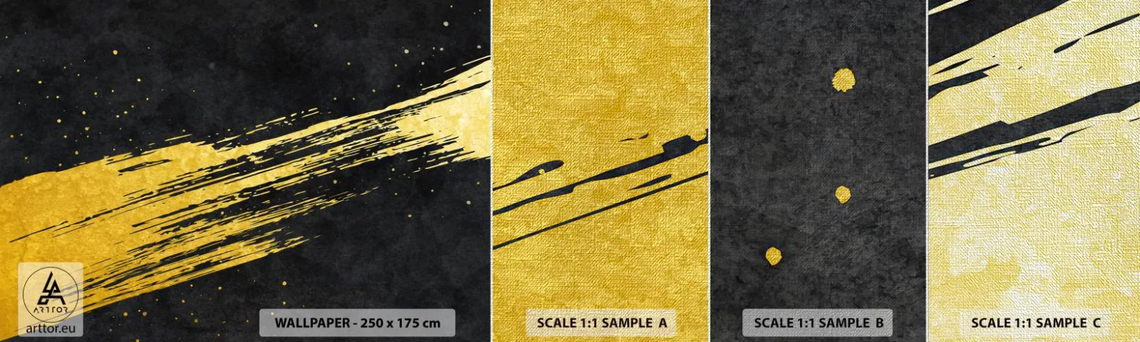 Fotobehang Monster Premium Canvas - Spring in hyperruimte - Art-deco, Elegant, Donker - 100x30 cm