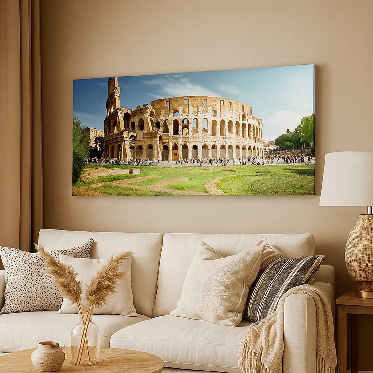 Schilderen op canvas - We kunnen nog steeds het gekletter van het geweer horen - 30x30 cm