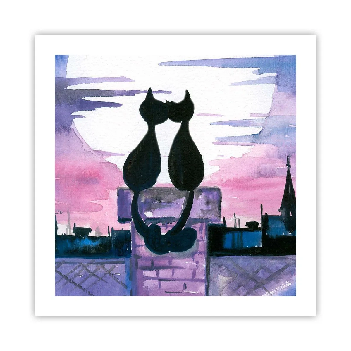 Poster - Afspraak onder de maan - 50x50 cm