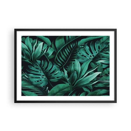 Poster in een zwarte lijst - De diepte van tropisch groen - 70x50 cm