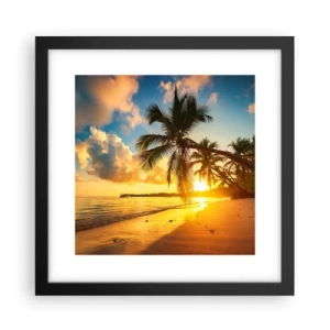 Poster in een zwarte lijst - Caribische droom - 30x30 cm
