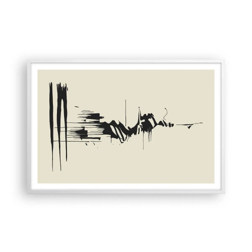 Poster in een witte lijst - Overhaaste abstractie - 91x61 cm
