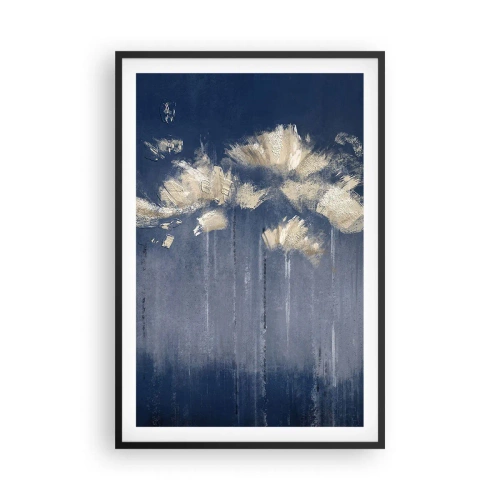 Poster in een zwarte lijst - Als bloemblaadjes in de wind - 61x91 cm