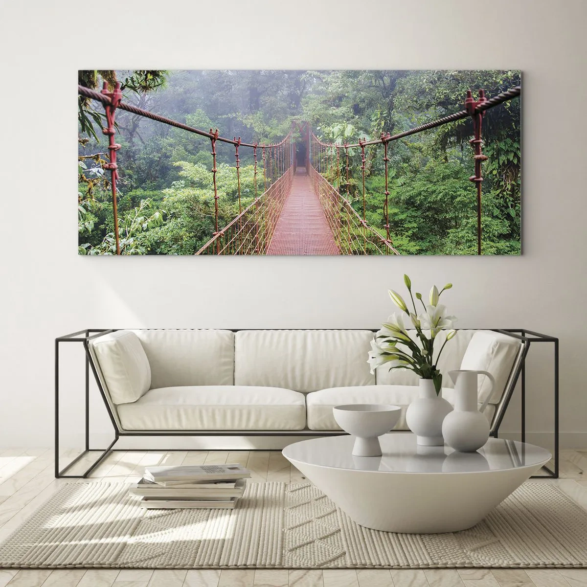 Schilderen op glas - Opgehangen over de kronen - 120x50 cm