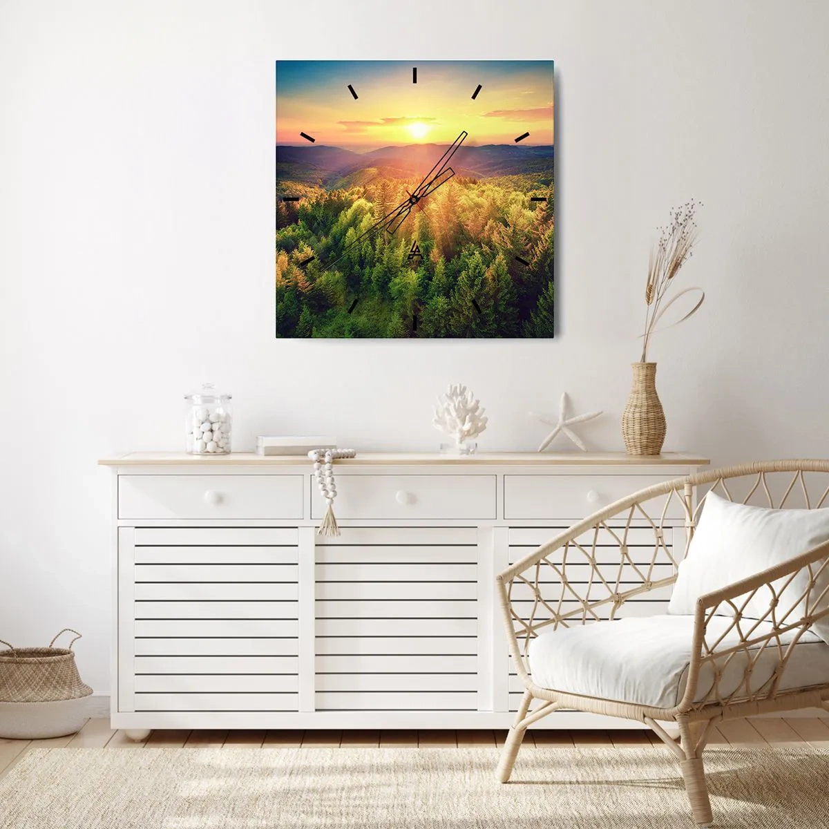 Wandklok - Klok - Hoekpunten en topjes - 40x40 cm