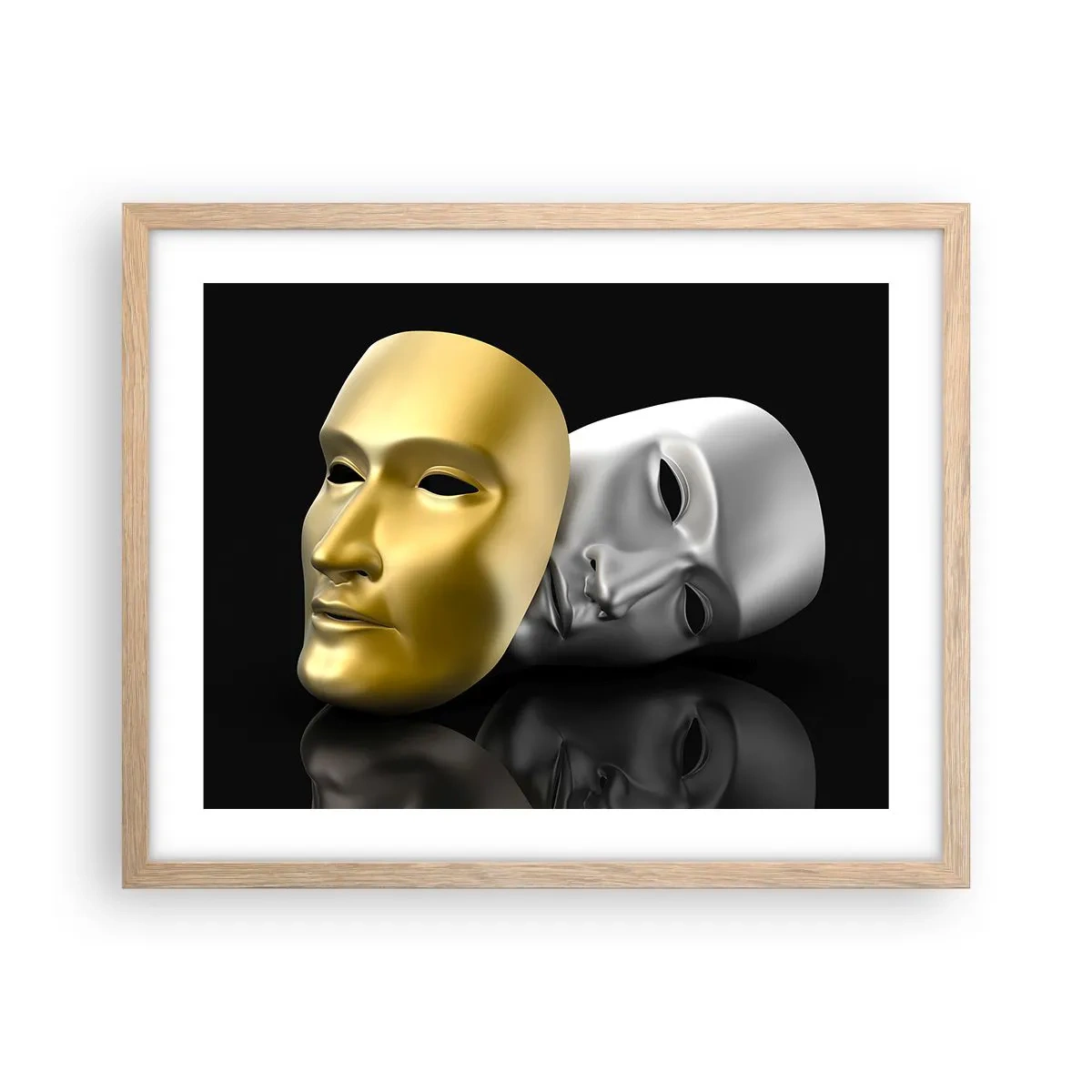 Een poster in een licht eiken lijst - Het leven is theater - 50x40 cm