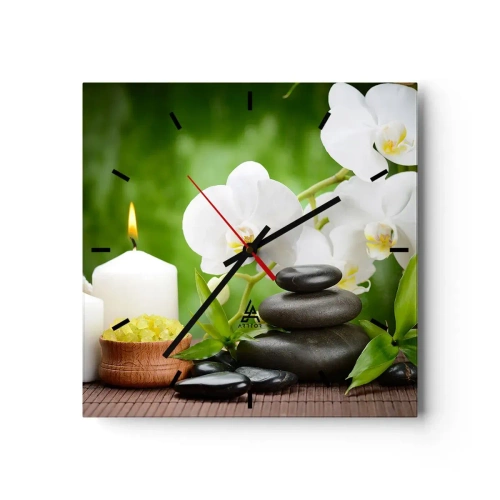 Wandklok - Klok - Geurige, bloemige, delicate aanraking - 30x30 cm