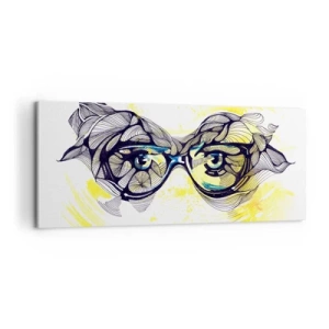 Schilderen op canvas - Door een blauwe bril - 100x40 cm