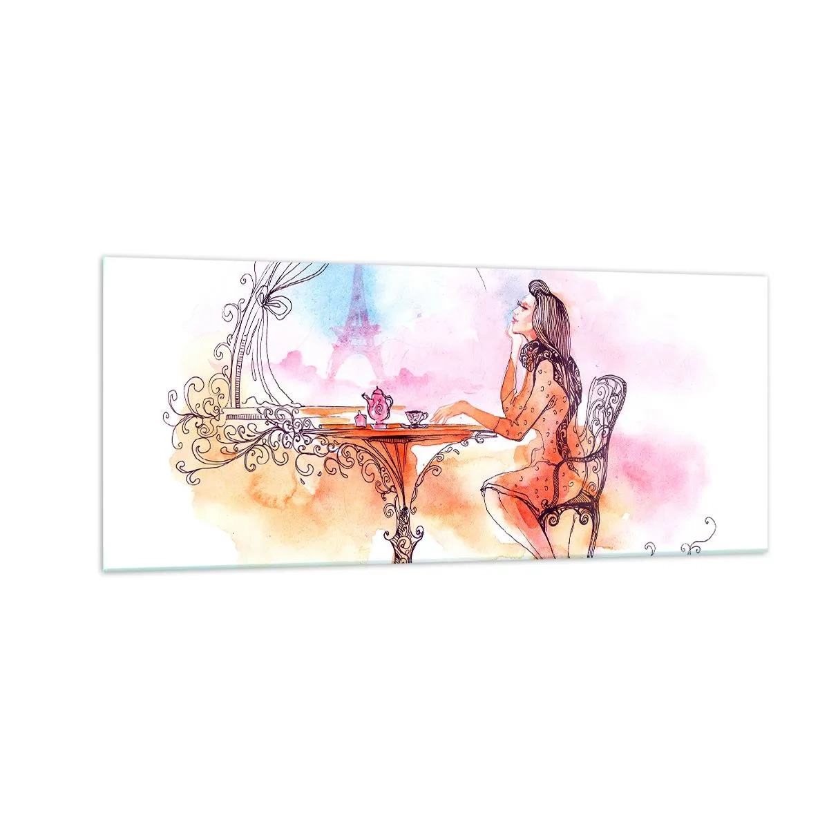 Schilderen op glas - Parijse chic - 100x40 cm
