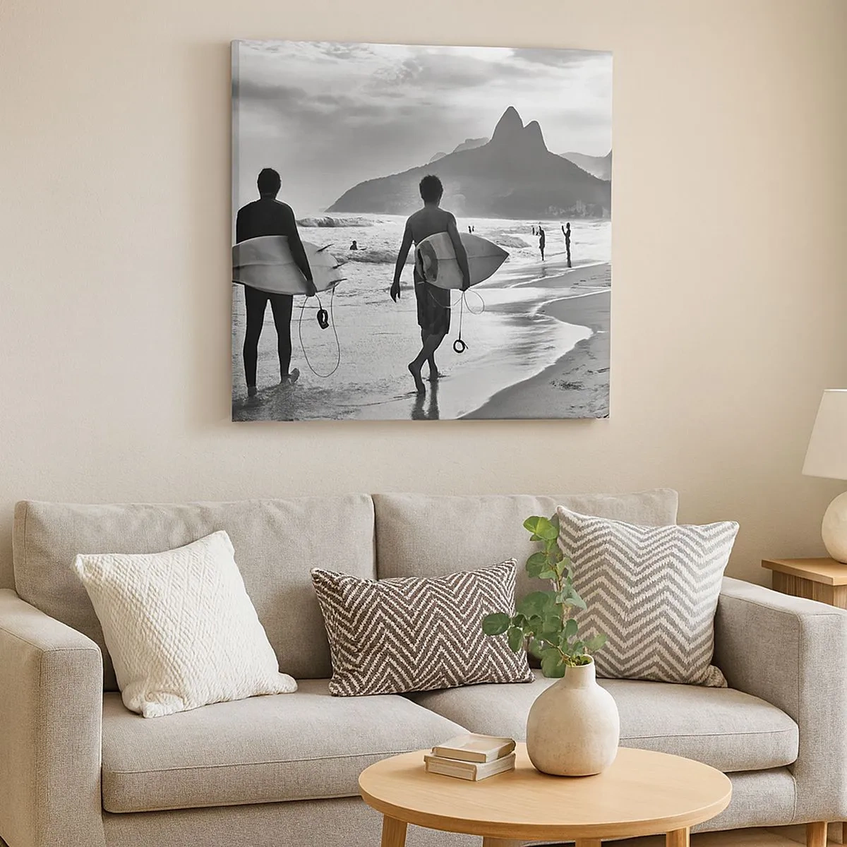 Schilderen op canvas - Enkele golf samba - 30x30 cm