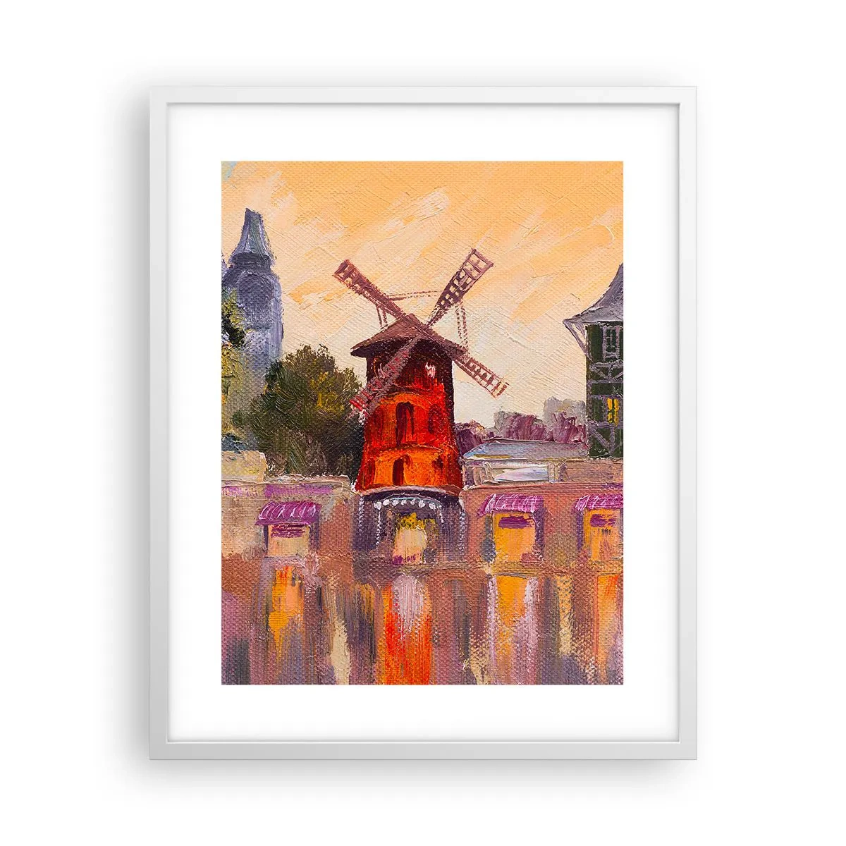 Poster in een witte lijst - Parijse iconen – Moulin Rouge - 40x50 cm