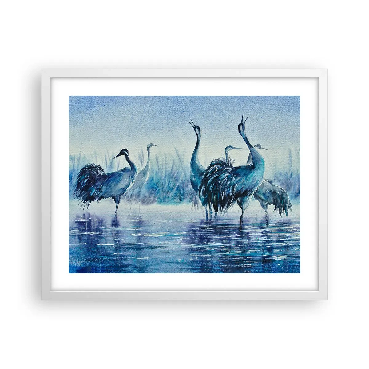 Poster in een witte lijst - Ochtendvergadering - 50x40 cm