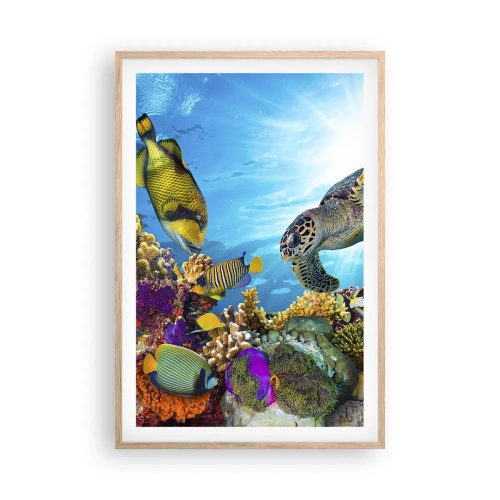 Een poster in een licht eiken lijst - Koraalpromenade - 61x91 cm