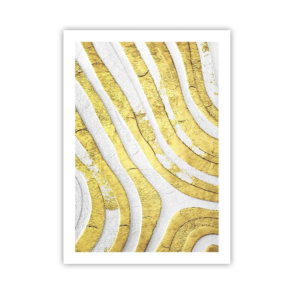 Poster - Compositie in wit en goud - 50x70 cm