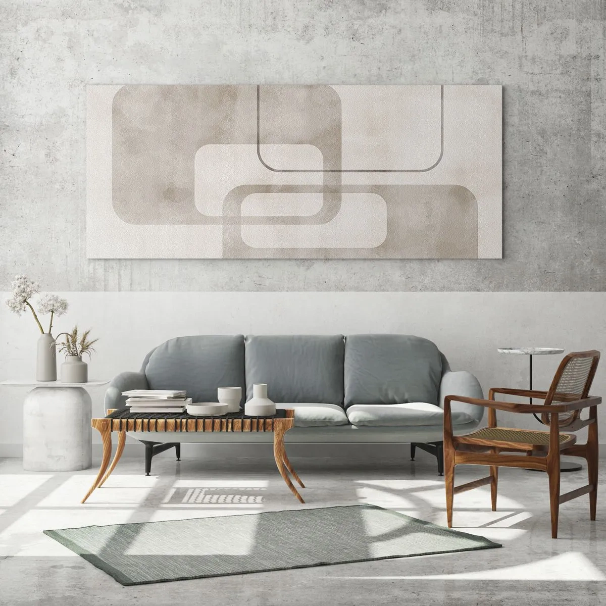 Schilderen op glas - Geometrische voeg - 140x50 cm