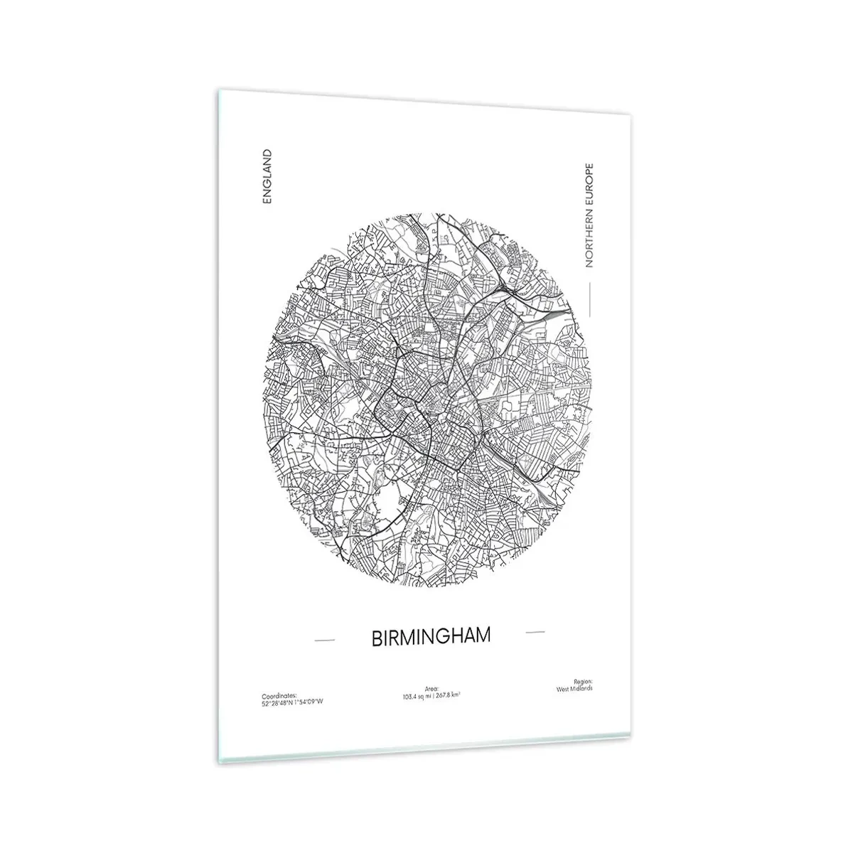 Schilderen op glas - Anatomie van Birmingham - 80x120 cm