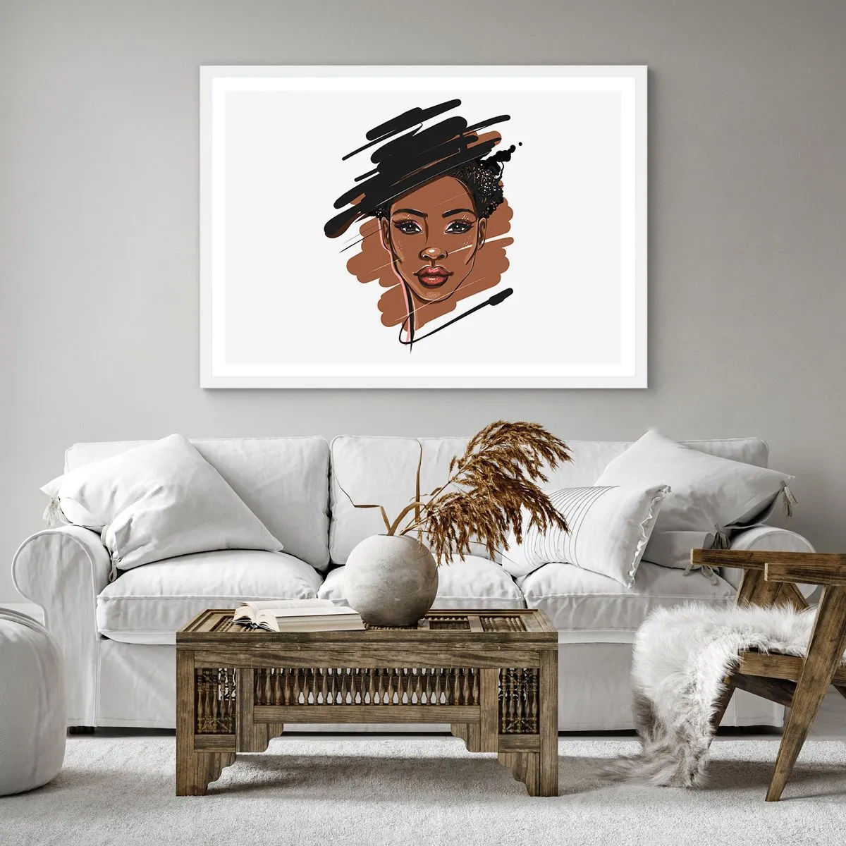 Poster in een witte lijst - Zoet als chocolade - 60x60 cm