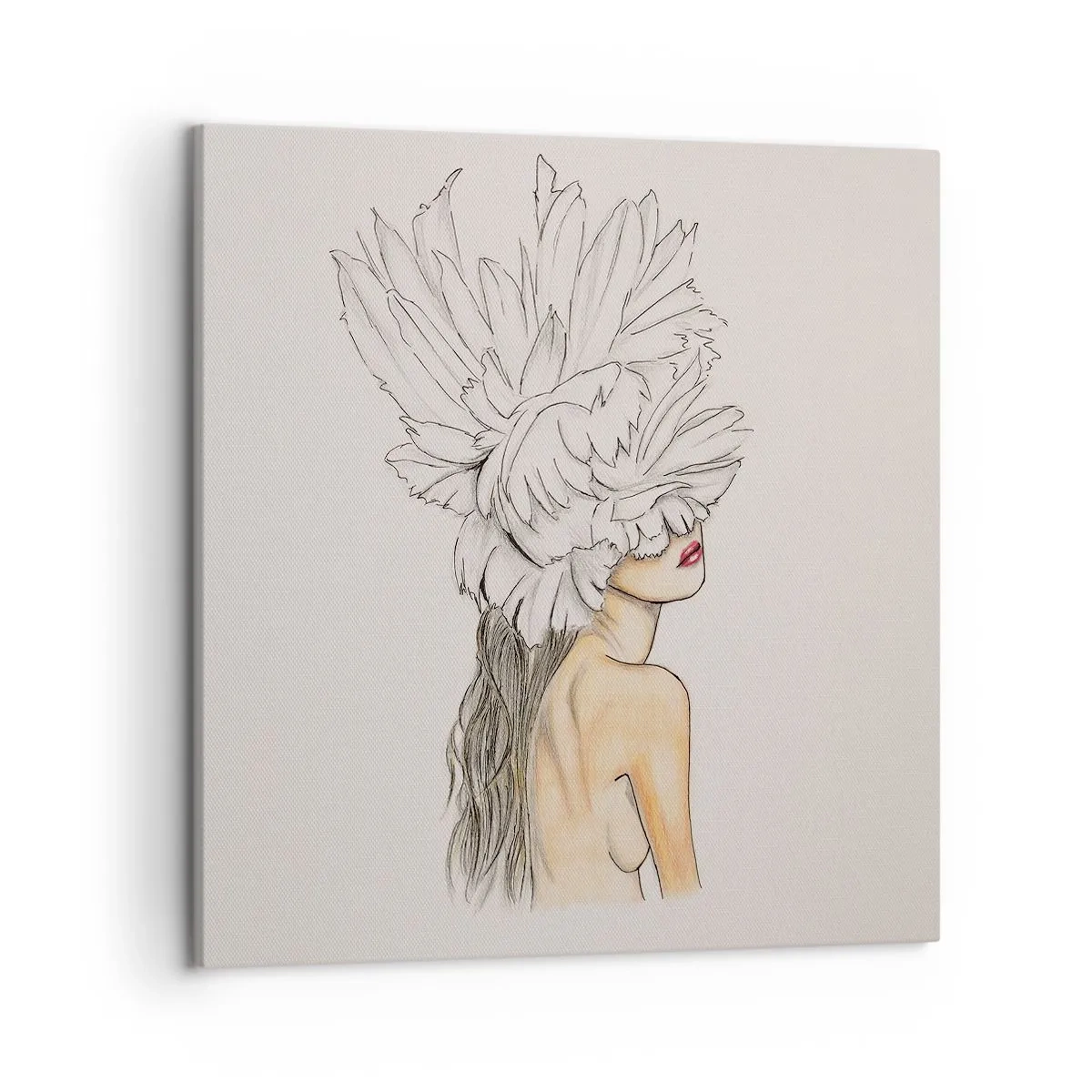 Schilderen op canvas - gekroonde schoonheid - 50x50 cm