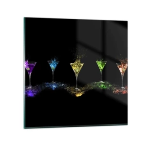 Schilderen op glas - Kleuren van vreugde in kristalglas - 50x50 cm