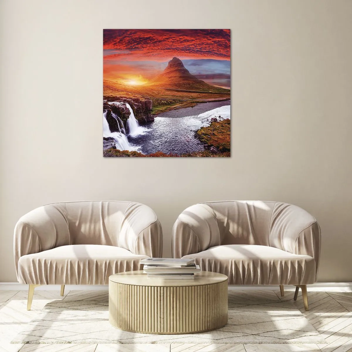 Schilderen op glas - Een zicht op Midden-aarde - 40x40 cm