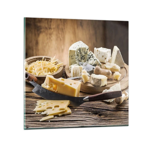 Schilderen op glas - Glimlach naar de kaas - 30x30 cm