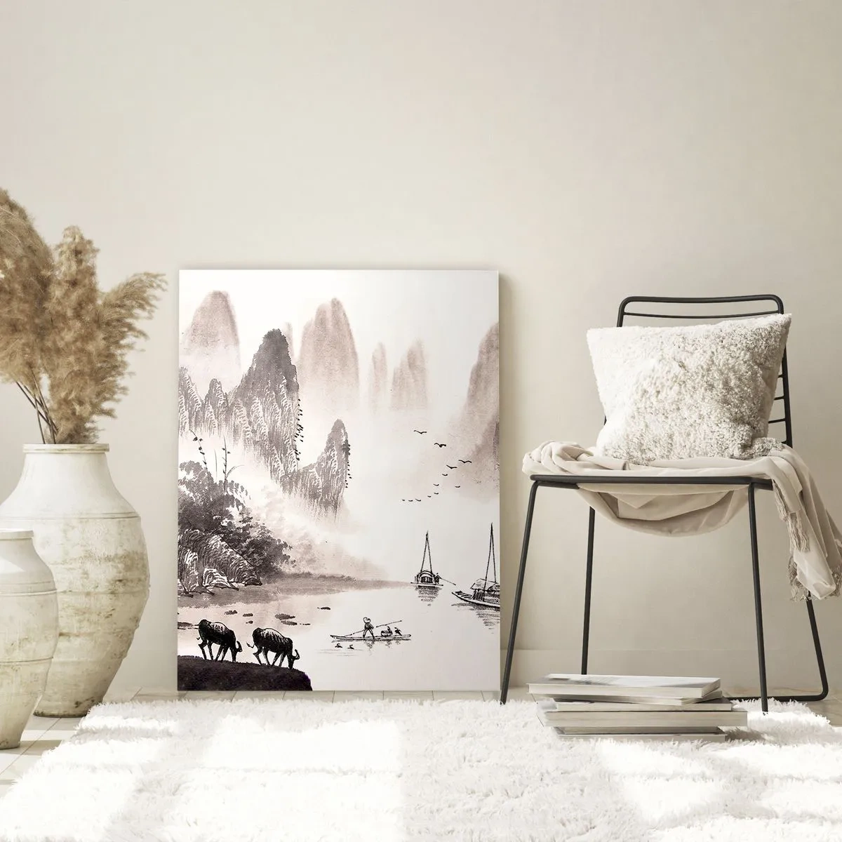 Schilderen op glas - Het exotische alledaagse leven van het Oosten - 50x70 cm