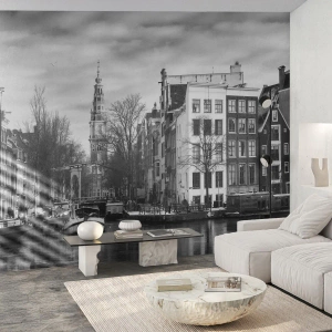 Fotobehang Premium Sand - Amsterdamse sferen - Stad, Amsterdam, Architectuur - 150x105 cm