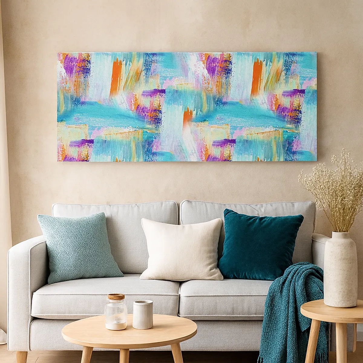 Schilderen op canvas - Vrolijk vlekkerig en besmeurd - 30x30 cm