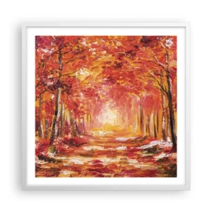 Poster in een witte lijst - Koperen bos - 60x60 cm