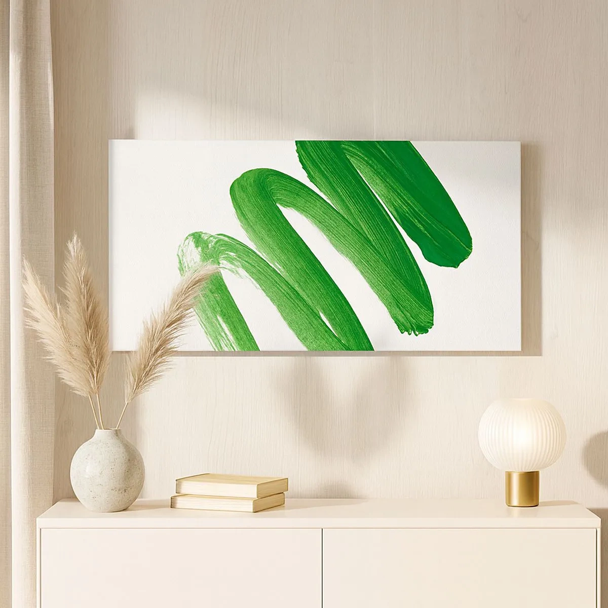 Schilderen op canvas - Groene grap - 100x40 cm