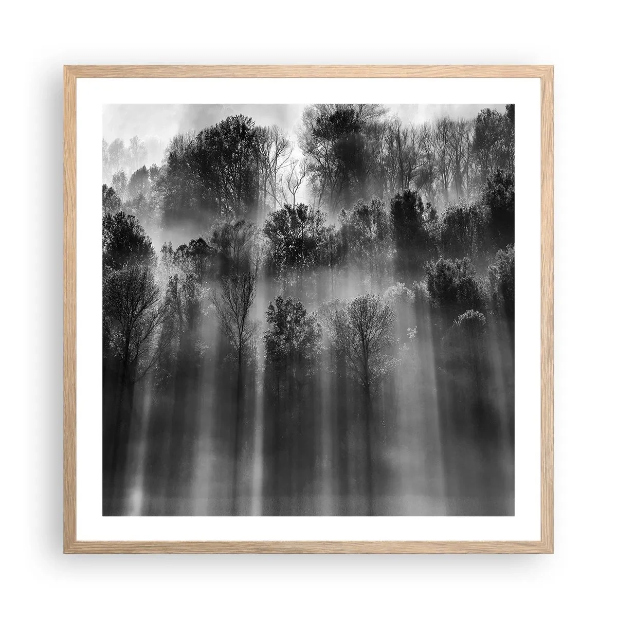 Een poster in een licht eiken lijst - In stromen van licht - 60x60 cm
