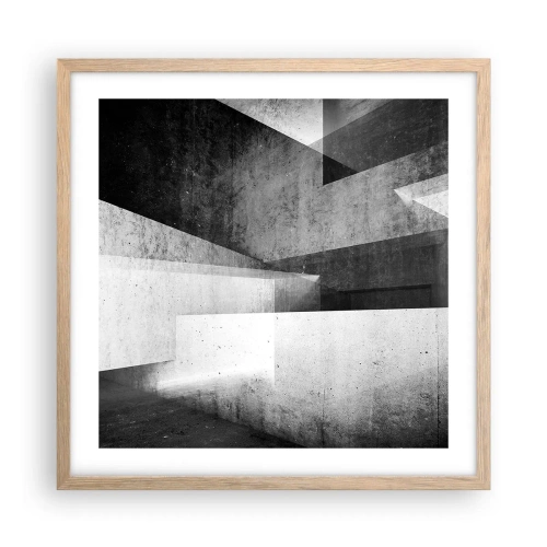 Een poster in een licht eiken lijst - De structuur van de ruimte - 50x50 cm