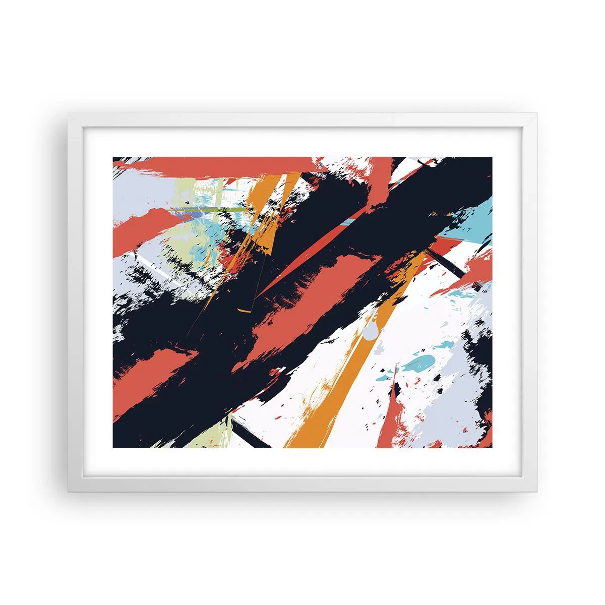 Poster in een witte lijst - Dynamische compositie - 50x40 cm