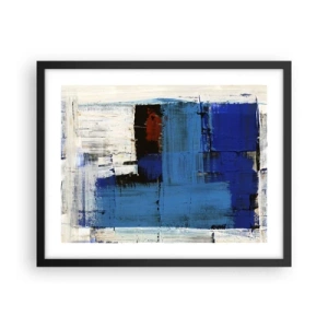 Poster in een zwarte lijst - Het geheim van blauw - 50x40 cm