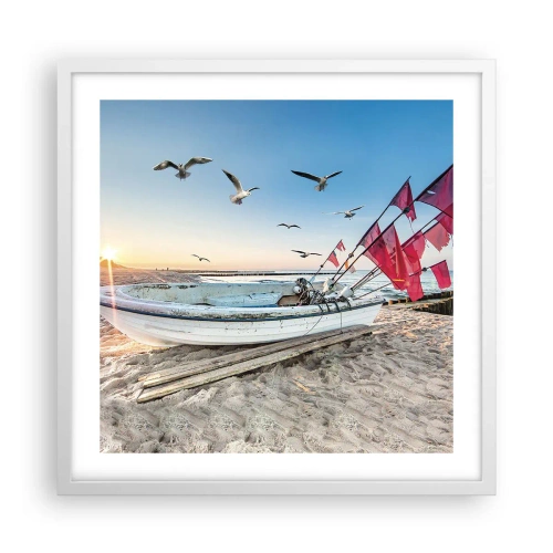 Poster in een witte lijst - Een welverdiende rust - 50x50 cm