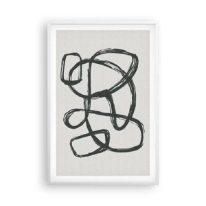 Poster in een witte lijst - Lusvormige abstractie - 61x91 cm