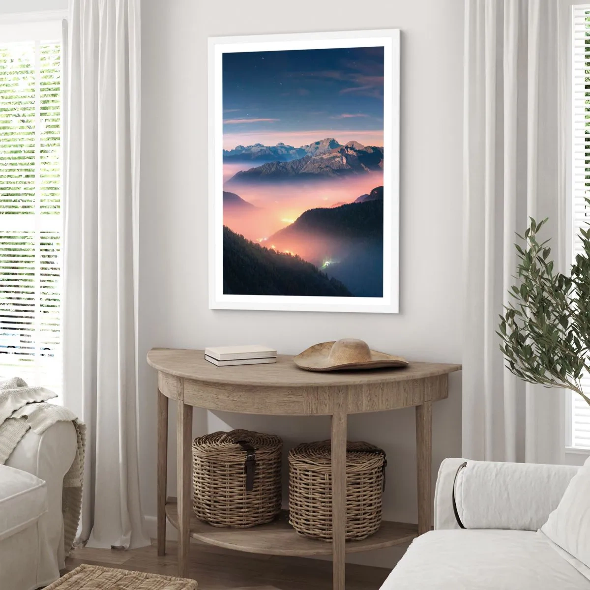 Poster in een witte lijst - Licht in de dalen - 61x91 cm