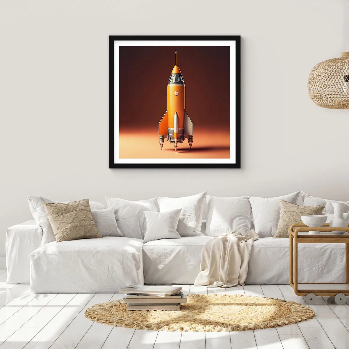 Poster in een zwarte lijst - Het begint met een droom - 30x30 cm