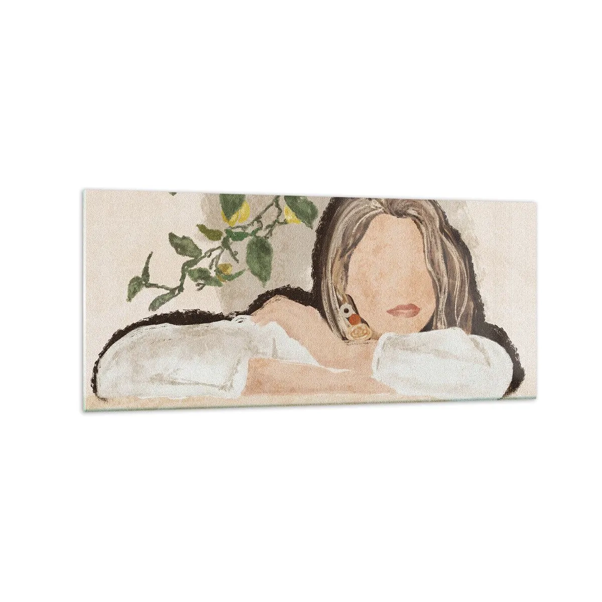 Schilderen op glas - Zuidelijke schoonheid - 120x50 cm