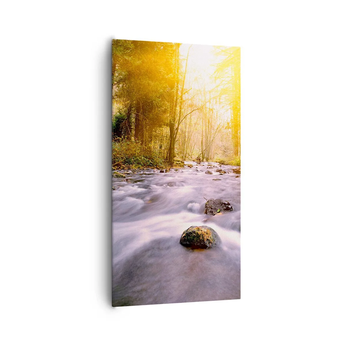 Schilderen op canvas - Malachiet in een zilveren en gouden lijst - 65x120 cm